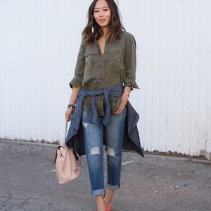 H&M Lyocell Button-up Tunic Shirt